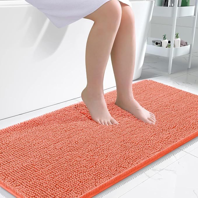 OLANLY Bathroom Runner Rugs 47x24, Extra Soft Absorbent Chenille Bath Rugs by OLANLY