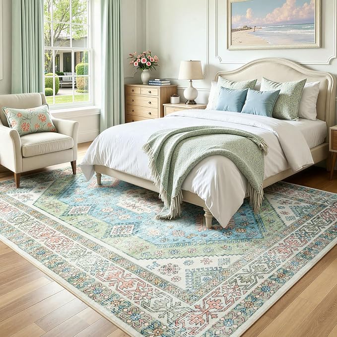 Lofus Vintage Living Room Rugs 8x10, Soft Machine Washable Area Rug - Image 2