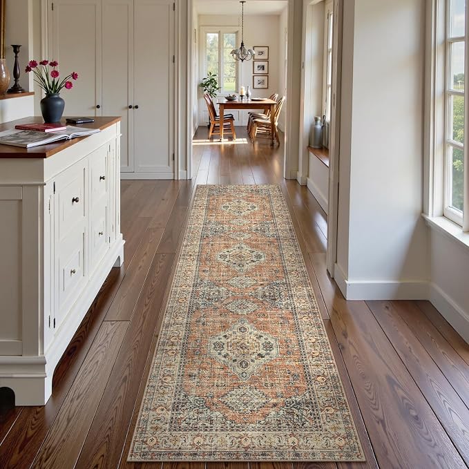 Lahome Oriental Washable Kitchen Runner Rug Non Slip, 2x8 Bathroom Runners - Image 3