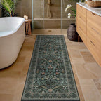 Dusty Teal 2x6 Washable Runner Rug Non Slip - Image 8