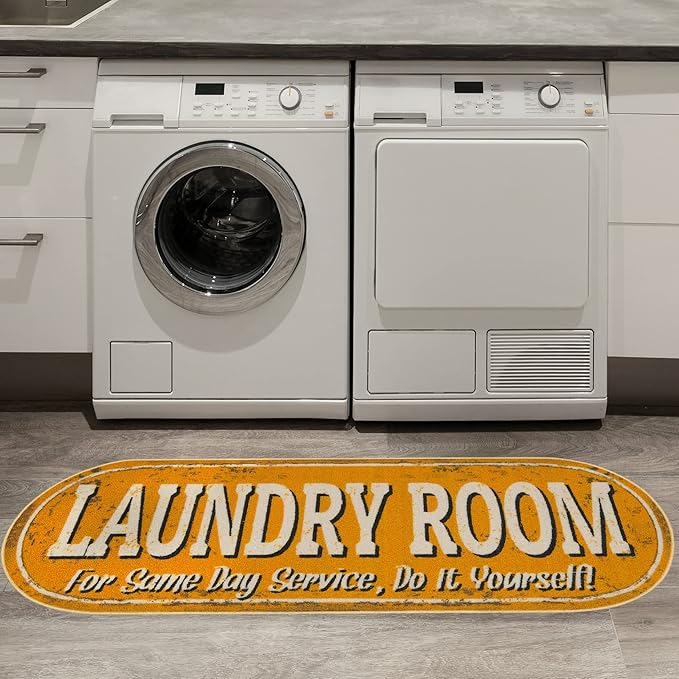 Ottomanson 20" x 59" Oval Laundry Room Rug by Ottomanson