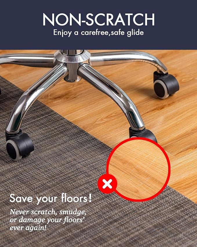 Baroyal Office Chair Mat for Hardwood Floor Under Desk Computer Rolling Chair - Image 3