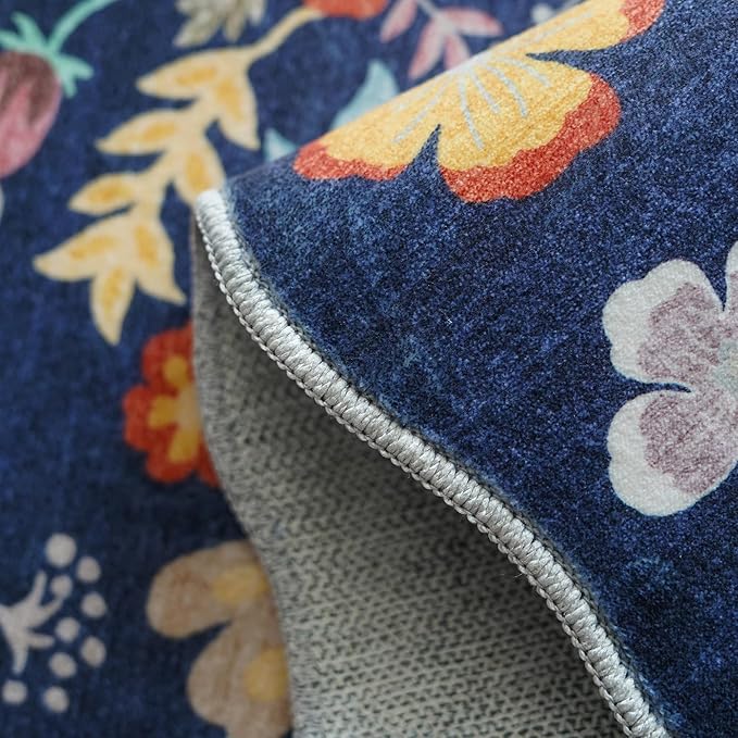 Washable Non-Slip Runner Rug 2x8: Water-Resistant Floral Kitchen Rug Indoor Low - Image 3