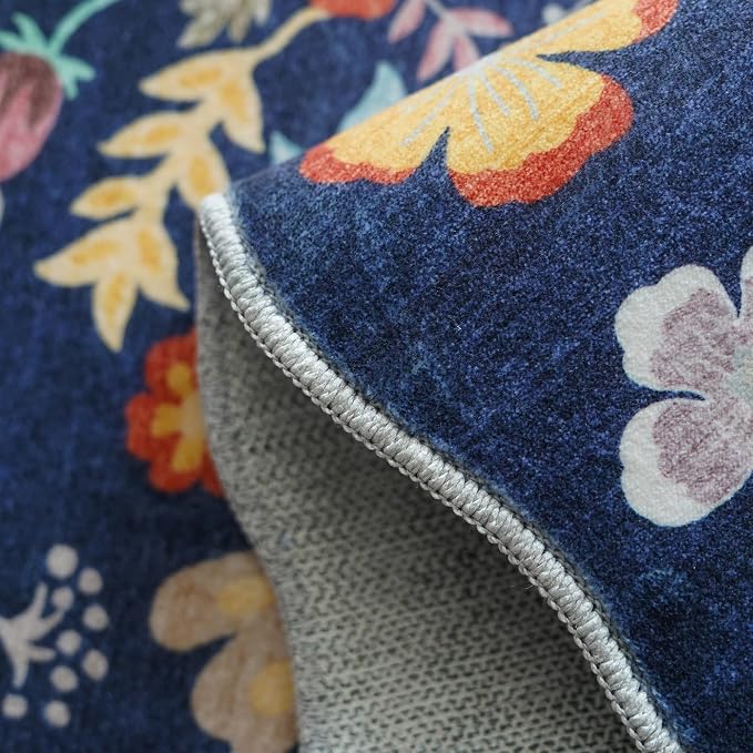 2x6 Hallway Floral Rug Runner: Washable Non Slip Low Pile Area Rug - Image 5