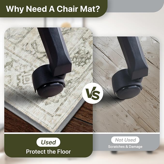 48"x60" Office Chair Mat for Hardwood Tile Floor, Under Desk Carpet Protector - Image 4