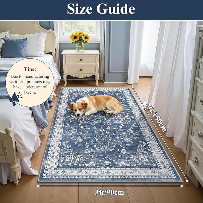 Yamaziot Washable Area Rug 3x5 – Small Non Slip Boho Area Rug - Image 2