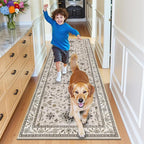 HEBE Washable Hallway Runner Rug 2'x 8' Non Slip Kitchen Rugs Runner, Low Pile - Image 8