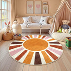 LIVEBOX Boho Nursery Rug Round 4ft Sun Rainbow Rug - Image 6