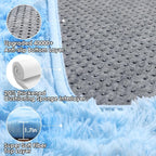 ONASAR Runner Rugs for Bedroom Living Room, Fluffy Tie-Dyed Blue 2x6 Bedside - Image 3