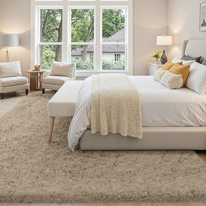 6x9 Area Rug for Living Room, Ultra Soft Fluffy Shag Rugs for Bedroom, Non-Slip - Image 3