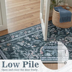 DCX Navy Blue 5x7 Area Rug, Machine Washable Non Slip Stain Resistant Soft - Image 4