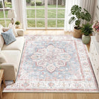 CAPALOCA Machine Washable Rugs Nursery Rug Sq6ft Cute Girl Non Slip Low Pile - Image 2