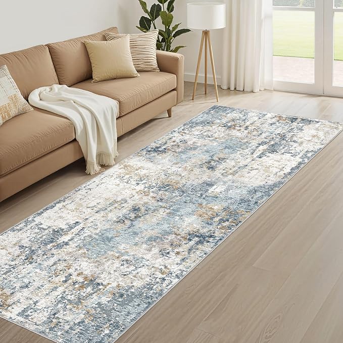 Runner Rug Non Slip Rugs: 3x8 Hallway Kitchen Washable Abstract Soft Modern - Image 8