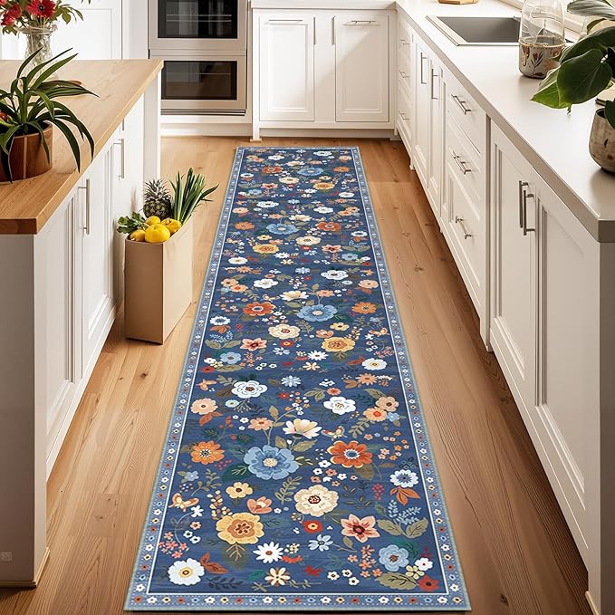 RELEANY Floral 2x6 Area Rugs Washable Print Boho Cute Carpet Non Slip Flower - Image 6