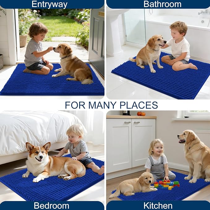 OLANLY Dog Door Mat for Muddy Paws 44x24, Ultra Absorbent Chenille Mud Doormat - Image 8