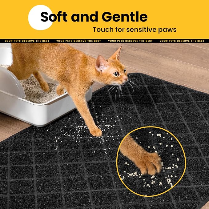 Conlun Cat Litter Mat Litter Trapping Mat, Less Waste Cat Litter Box Mat - Image 6