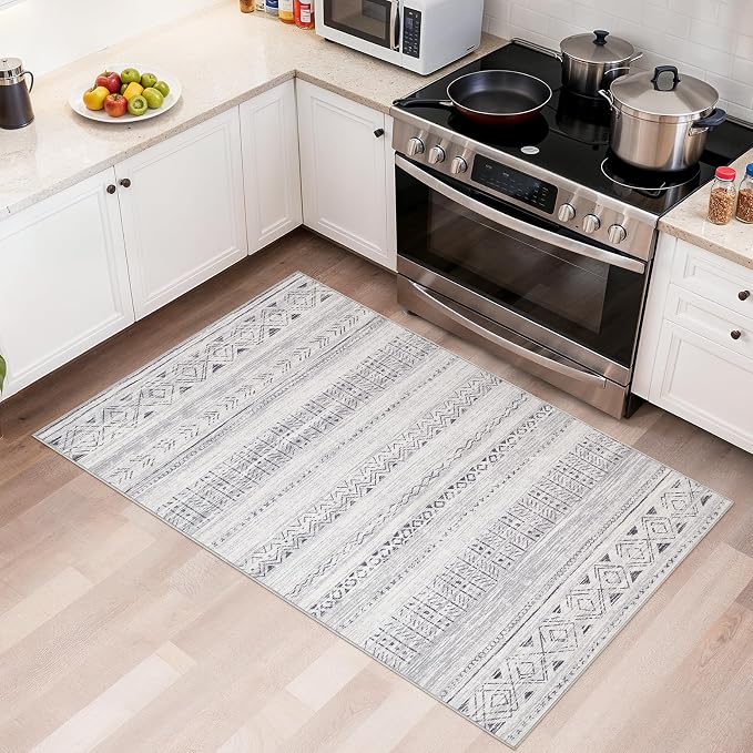 cotiled 3x5 Area Rugs Living Room Rug: Washable Boho Rugs - Image 3