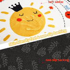 Round ABC Space Kids Rugs, 5.2 ft Non-Slip Solar System Alphabet Rugs, Washable - Image 3