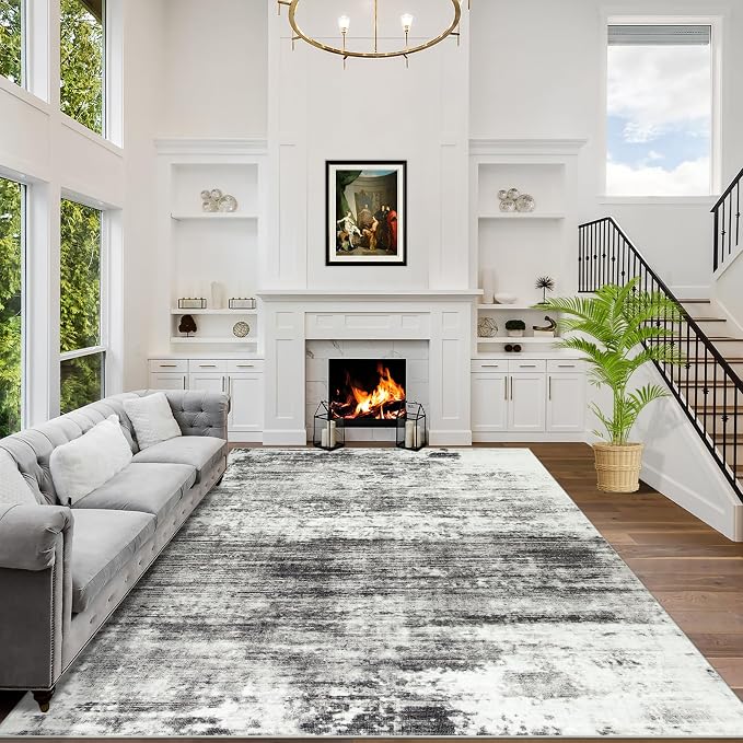 4x6 Area Rugs Washable Rug: Modern Abstract Living Room Rug Soft Anti-Skid Thin by GENTDRIZZ
