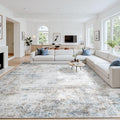 Area Rug 8x10 Living Room Rug Washable: No-Slip Abstract Soft Thin Large Brown by Oriannal