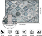 Lahome Moroccan Trellis Front Door Mat Indoor Entrance, 2x3 Rugs - Image 2
