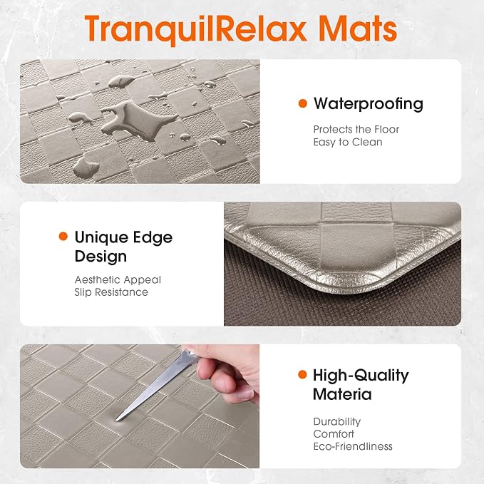 TranquilRelax Kitchen Mats, Cushioned Anti Fatigue Kitchen Mats - Image 3