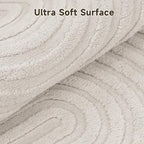 Pauwer 3x12 Washable Area Rugs for Living Room Modern Beige Solid Color Soft - Image 3