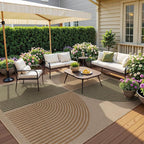 Lahome Enfys Modern Rainbow Easy Jute Rug, 8x10 Living Room Rug Indoor Outdoor - Image 2
