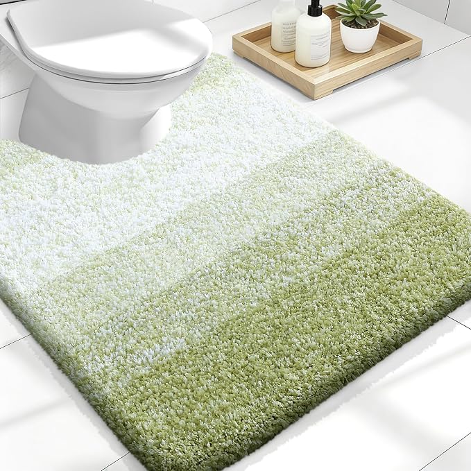 OLANLY Luxury Toilet Rugs U-Shaped 24x20, Extra Soft and Absorbent Microfiber by OLANLY