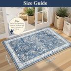 Yamaziot Washable Runner Rug 2x3 – Floral Non Slip Small Entryway Rug - Image 2