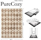 PureCozy Brown 8x10 Area Rug for Living Room Washable Non Slip Neutral Soft - Image 2