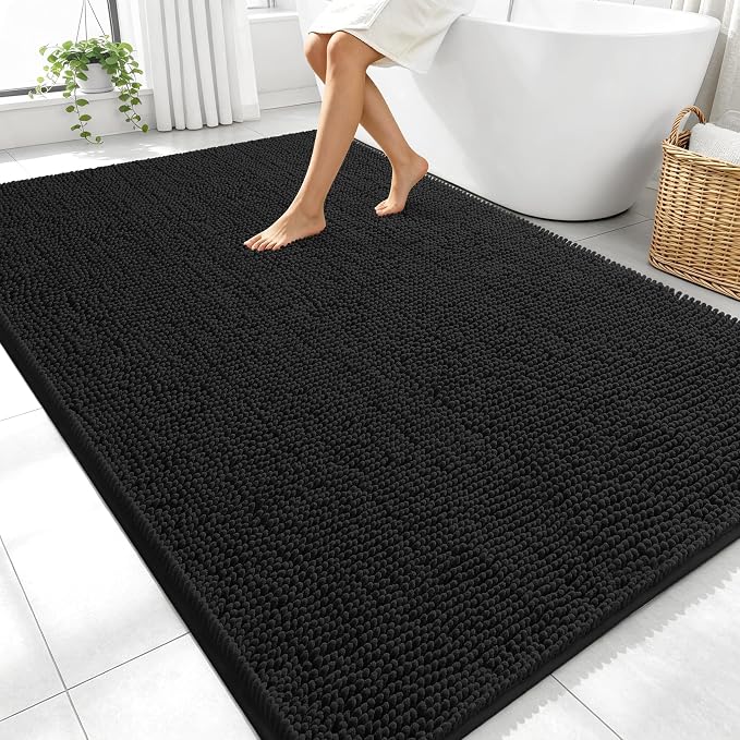 OLANLY Large Bathroom Rugs 70x46, Extra Soft Absorbent Chenille Bath Rugs by OLANLY