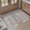 DCX Machine Washable Grey Entryway Rug 2x3, Non Slip Stain Resistant Vintage by DCXWashableRug