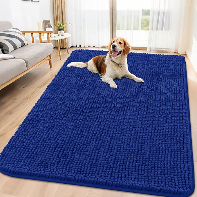 Smiry Dog Door Mat for Muddy Paws 71x46, Absorbent Dirt Trapper, Non-Slip by Smiry