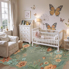 Lahome Floral Machine Washable Rug, 3x5 Rug Non Slip Soft Bedroom Rugs - Image 3