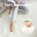 KICHOWUA Thick Area Rug 5x7 Cream White Fluffy Shag - Image 3