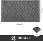 HIYARD Sturdy Front Door Mat, Absorbent Muddy Dirt Resist Welcome Door Mats - Image 2