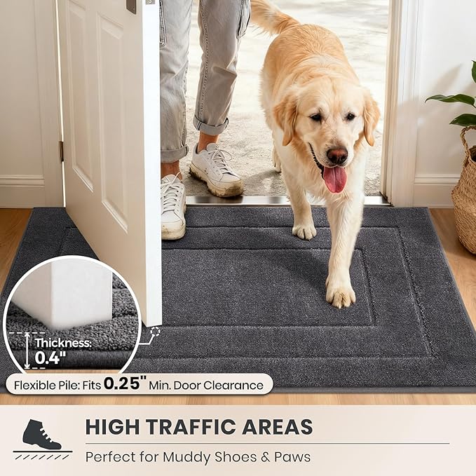 PURRUGS Dirt Trapping Door Mat 24" x 35.5", Non-Slip/Skid Machine Washable - Image 6