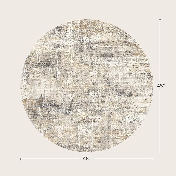Lofus 4ft Area Rugs for Living Room, Soft Abstract Carpets for Bedroom Dining - Image 2