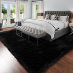 8x10 Black Rug for Living Room Bedroom, Large Big Fluffy Modern Area Rugs for - Image 3