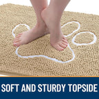 OLANLY Dog Door Mat for Muddy Paws 54x32, Paw Print Design, Absorbs Moisture - Image 4
