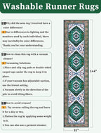 SERISSA Runner Rug for Hallways, Extra Long Boho Rug Ultra Soft Vintage Green - Image 6