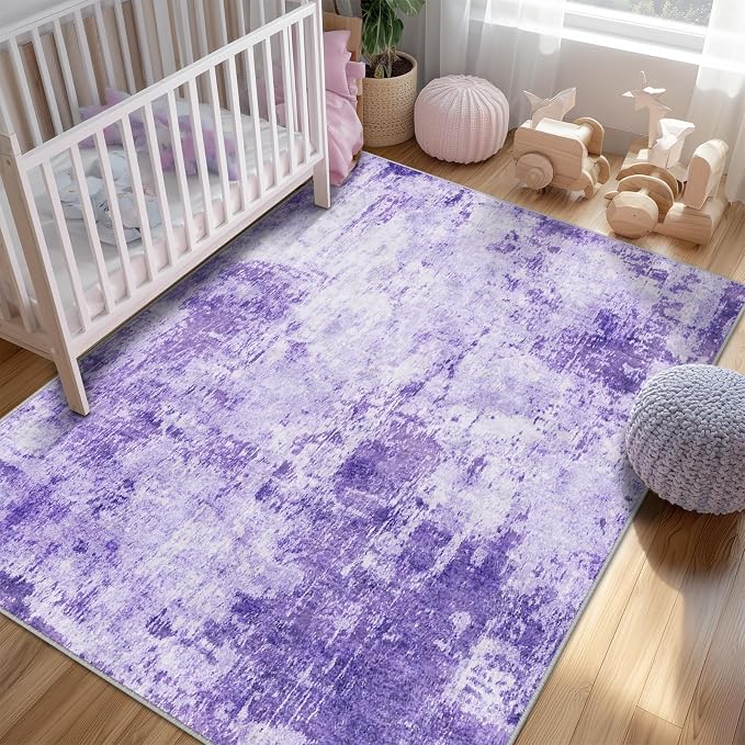 RELEANY Washable Area Rugs 6'x9' Non-Slip Modern Abstract Soft - Image 3