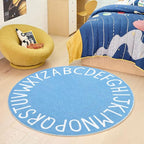 Topotdor Round Kids Play Rug Alphabet Nursery Area Rug Extra Large Soft - Image 2