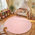 Amearea Pink Round Area Rugs 4ft Washable Circle Rugs by AmeareaDirect