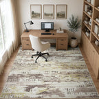 DCX Abstract Area Rug 8x10, Washable Brown Modern Rug - Image 6