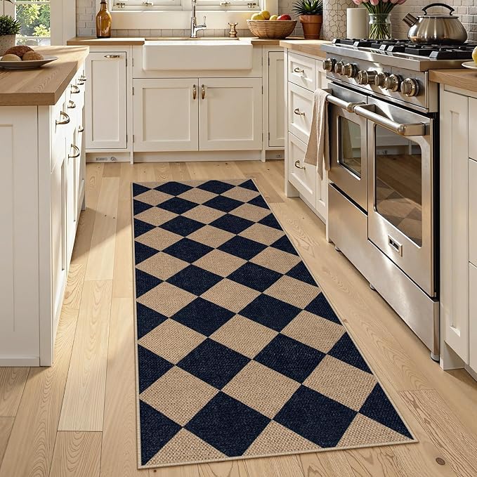 Lahome Colette Checkered Easy Jute Runner Rug, 2x6 Kitchen Mats - Image 8