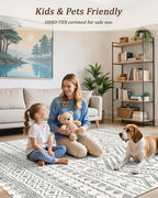 Miukiki 6x9 Area Rug for Living Room Moroccan Washable Rugs Non Slip Indoor - Image 6