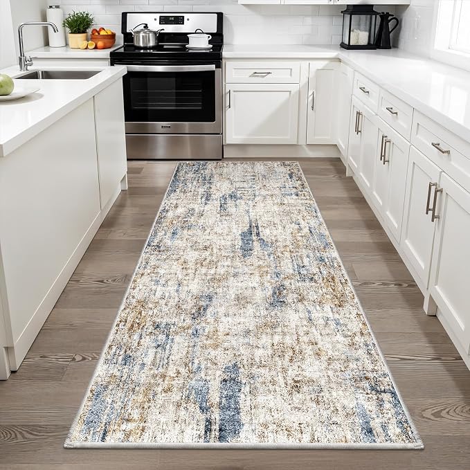3x6 Washable Non-Slip Kitchen Runner Rug – Modern Abstract Wide Floor Carpet - Image 3