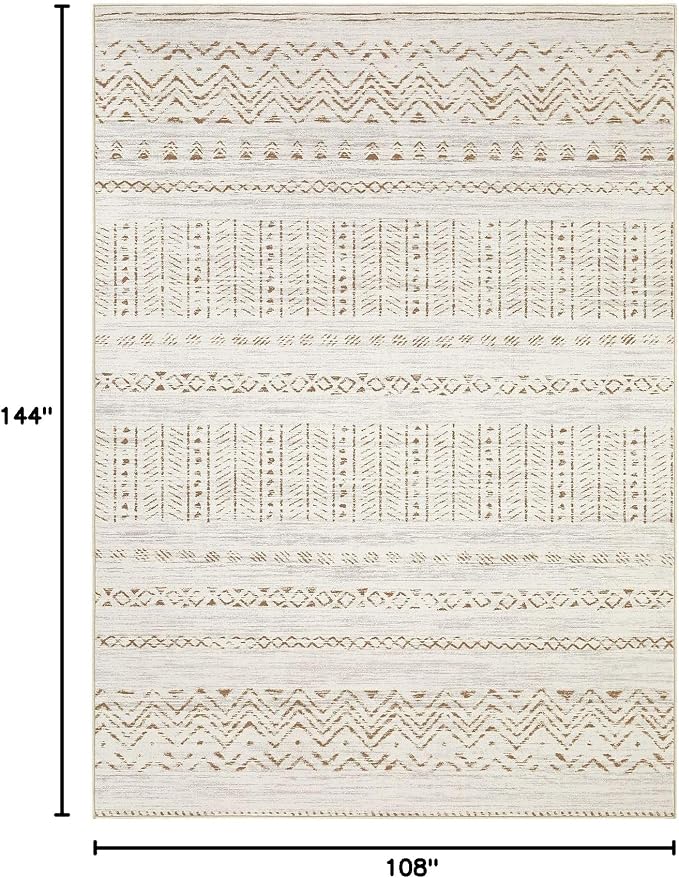 cotiled 9x12 Area Rugs Living Room Rug: Washable Boho Rugs - Image 2